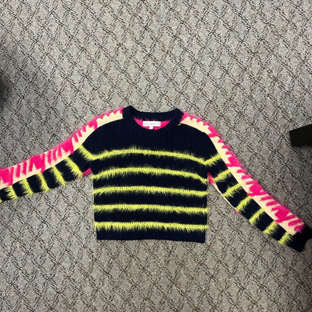 Central Park West Kids Sweater - Navy, Yellow, Pink